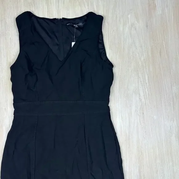 NWT WHBM Black Sleeveless Sheath V-Neck Workwear Elegant Date Cocktail Dress 4 - Picture 2 of 14